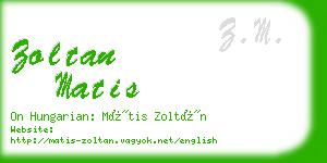 zoltan matis business card